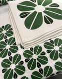 Gjestehåndkle + Klut Retro blomst Grønn