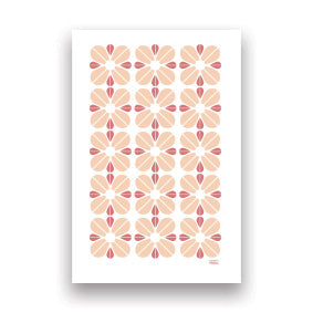 Gjestehåndkle retro blomst Rosa